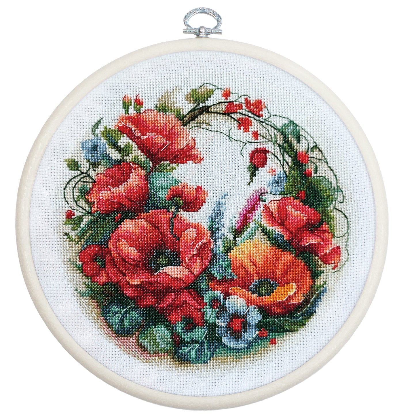 Cross Stitch Kit with Hoop Included Luca-S - Composition With Poppies, BC209