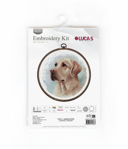 Cross Stitch Kit with Hoop Included Luca-S - The Labrador, BC211