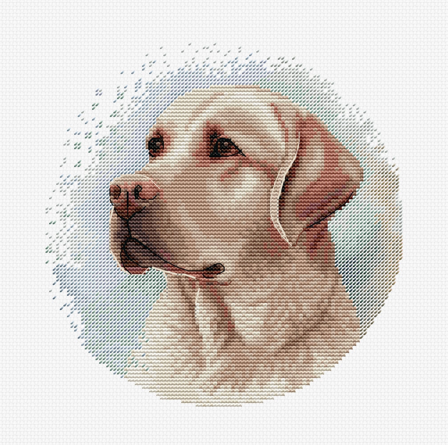 Cross Stitch Kit with Hoop Included Luca-S - The Labrador, BC211