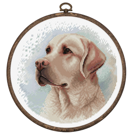 Cross Stitch Kit with Hoop Included Luca-S - The Labrador, BC211