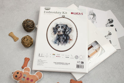 Cross Stitch Kit with Hoop Included Luca-S - The Border Collie, BC213