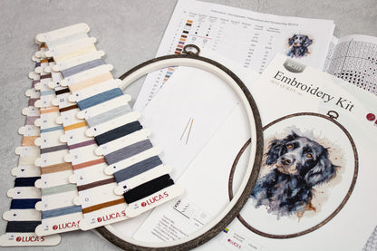 Cross Stitch Kit with Hoop Included Luca-S - The Border Collie, BC213