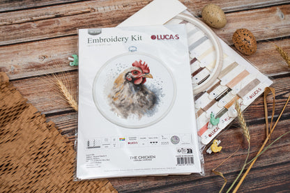 Cross Stitch Kit with Hoop Included Luca-S - The Chicken, BC216