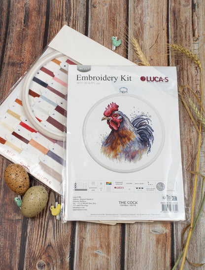Cross Stitch Kit with Hoop Included Luca-S - The Cock, BC217