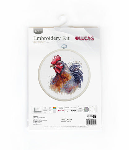 Cross Stitch Kit with Hoop Included Luca-S - The Cock, BC217