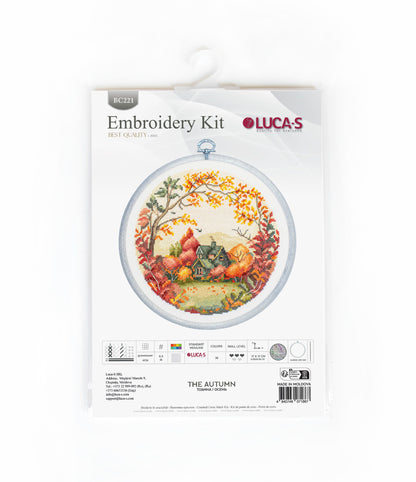 Cross Stitch Kit with Hoop Included Luca-S - The Autumn, BC221