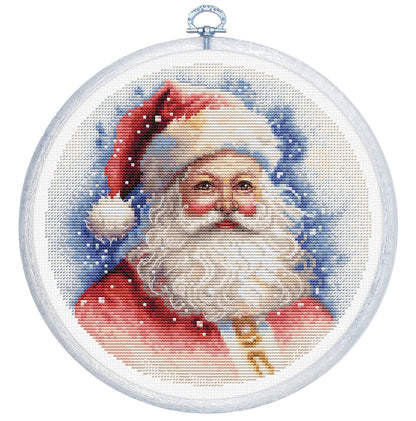 Cross Stitch Kit with Hoop Included Luca-S - Santa, BC224