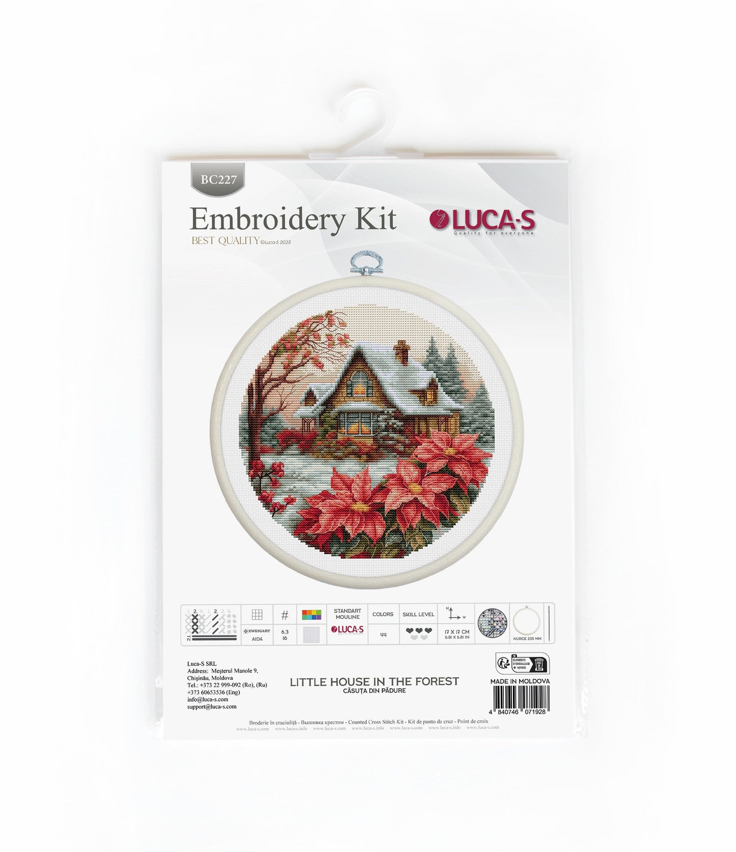 Cross Stitch Kit with Hoop Included Luca-S - Little House in The Forest, BC227