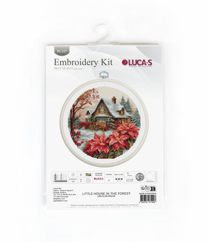 Cross Stitch Kit with Hoop Included Luca-S - Little House in The Forest, BC227