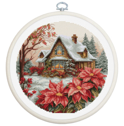 Cross Stitch Kit with Hoop Included Luca-S - Little House in The Forest, BC227