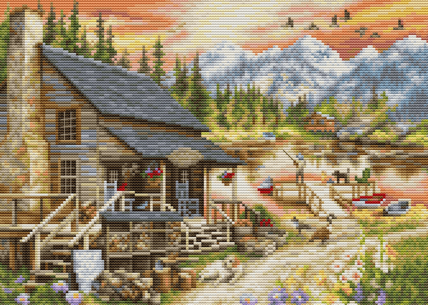 Cross Stitch Kit Luca-S - Log Cabin General Store, BU5020