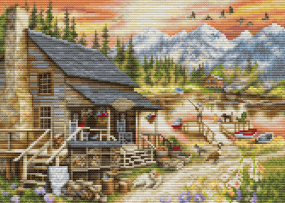 Cross Stitch Kit Luca-S - Log Cabin General Store, BU5020