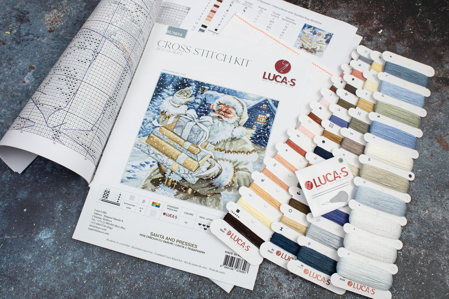 Cross Stitch Kit Luca-S - Santa and Pressies, BU5034