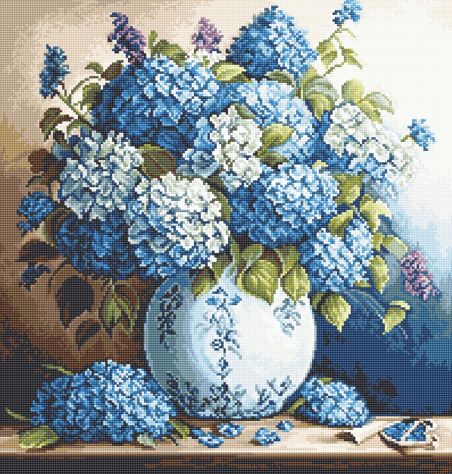 Cross Stitch Kit Luca-S - Vase with Hydrangeas, B700