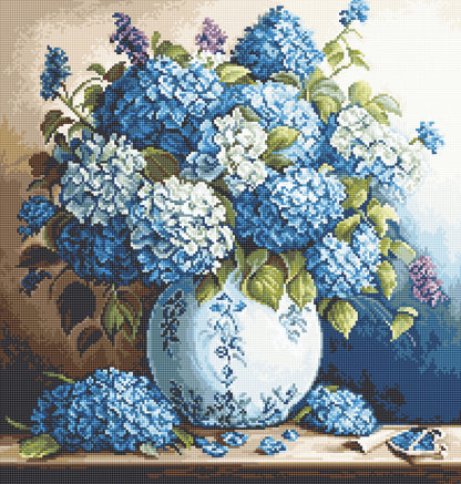 Cross Stitch Kit Luca-S - Vase with Hydrangeas, B700