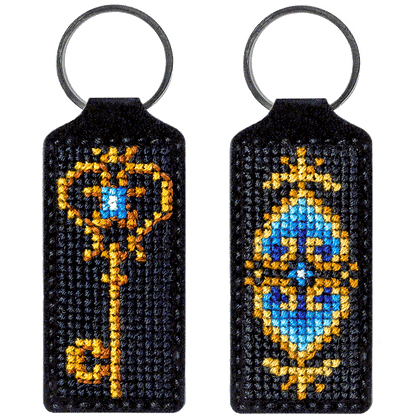 Key Chain Needlecraft Kit - Cross Stitch Kit on Leather