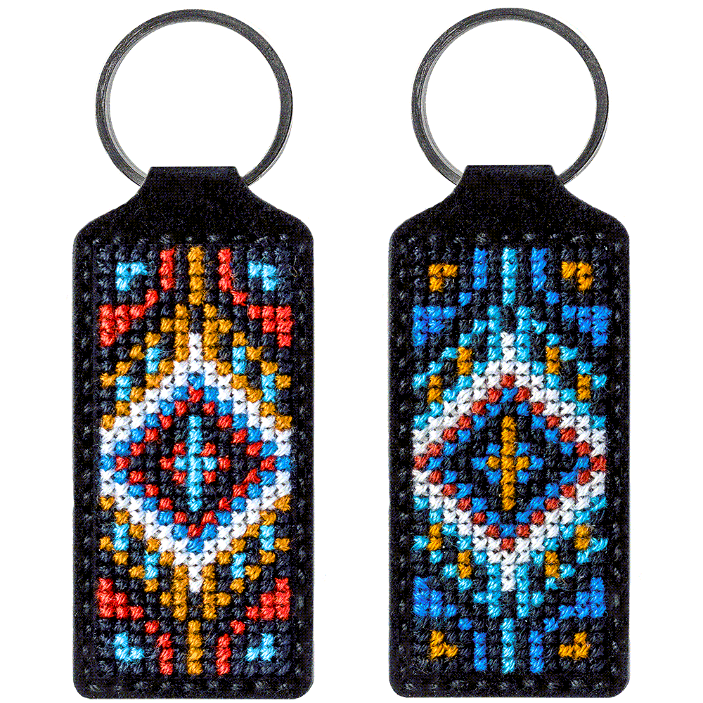 Key Chain Needlecraft Kit - Cross Stitch Kit on Leather