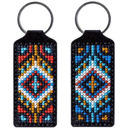 Key Chain Needlecraft Kit - Cross Stitch Kit on Leather