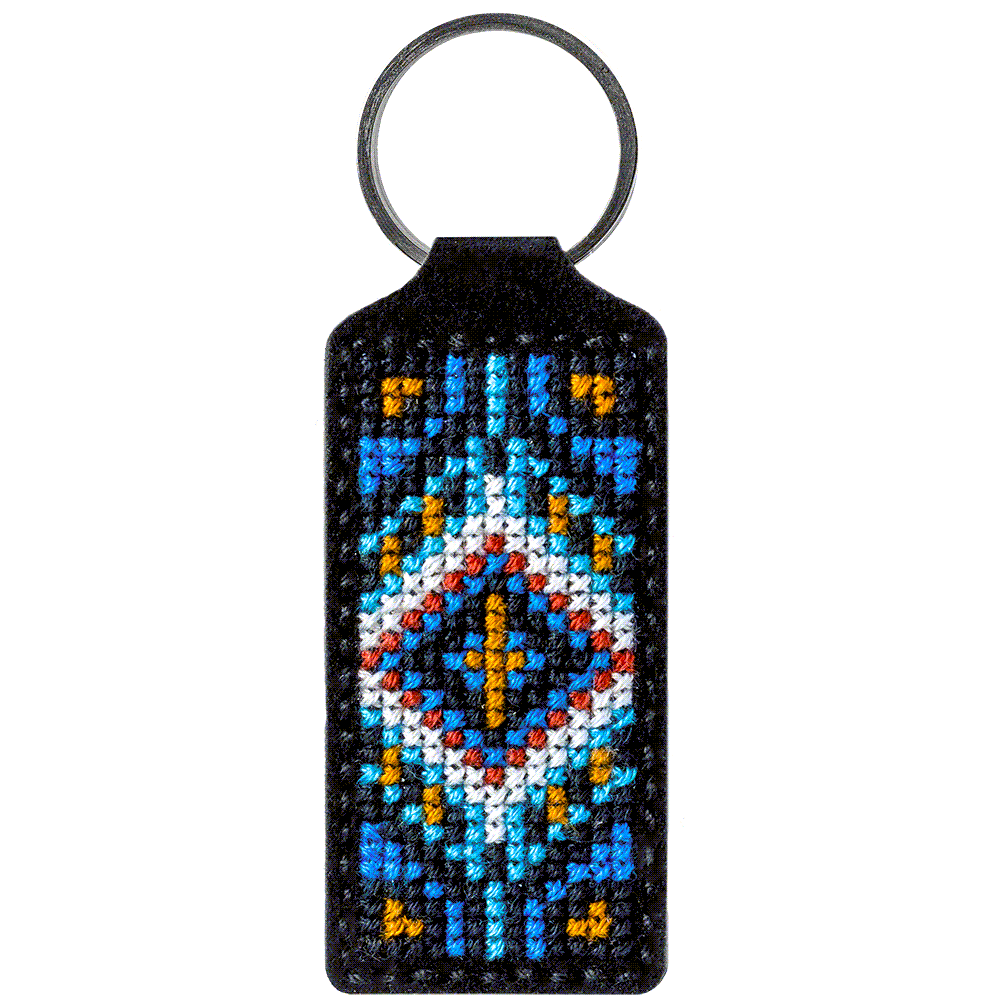 Key Chain Needlecraft Kit - Cross Stitch Kit on Leather