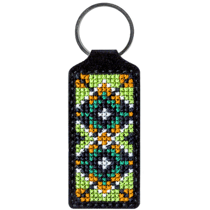 Key Chain Needlecraft Kit - Cross Stitch Kit on Leather