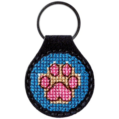 Key Chain Needlecraft Kit - Cross Stitch Kit on Leather