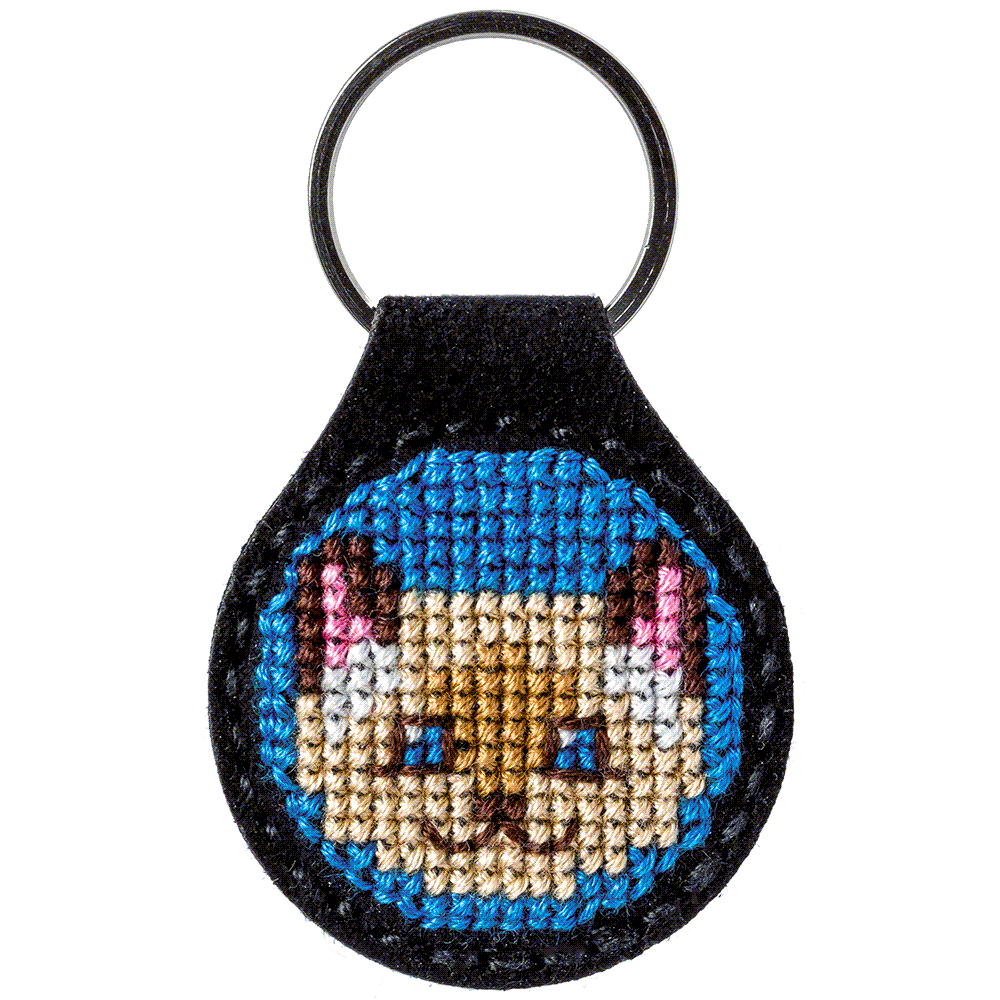 Key Chain Needlecraft Kit - Cross Stitch Kit on Leather