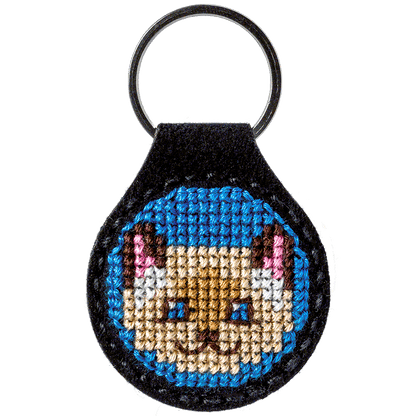 Key Chain Needlecraft Kit - Cross Stitch Kit on Leather