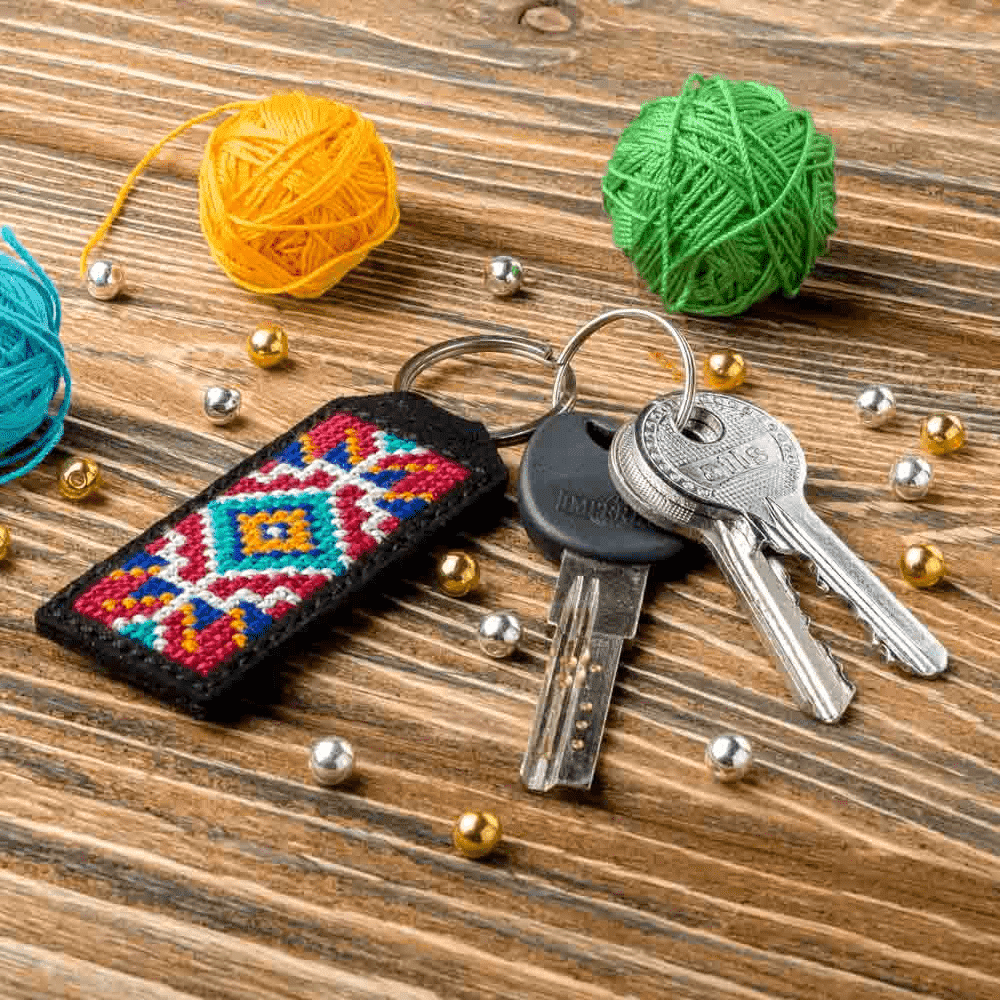 Key Chain Needlecraft Kit - Cross Stitch Kits on Leather