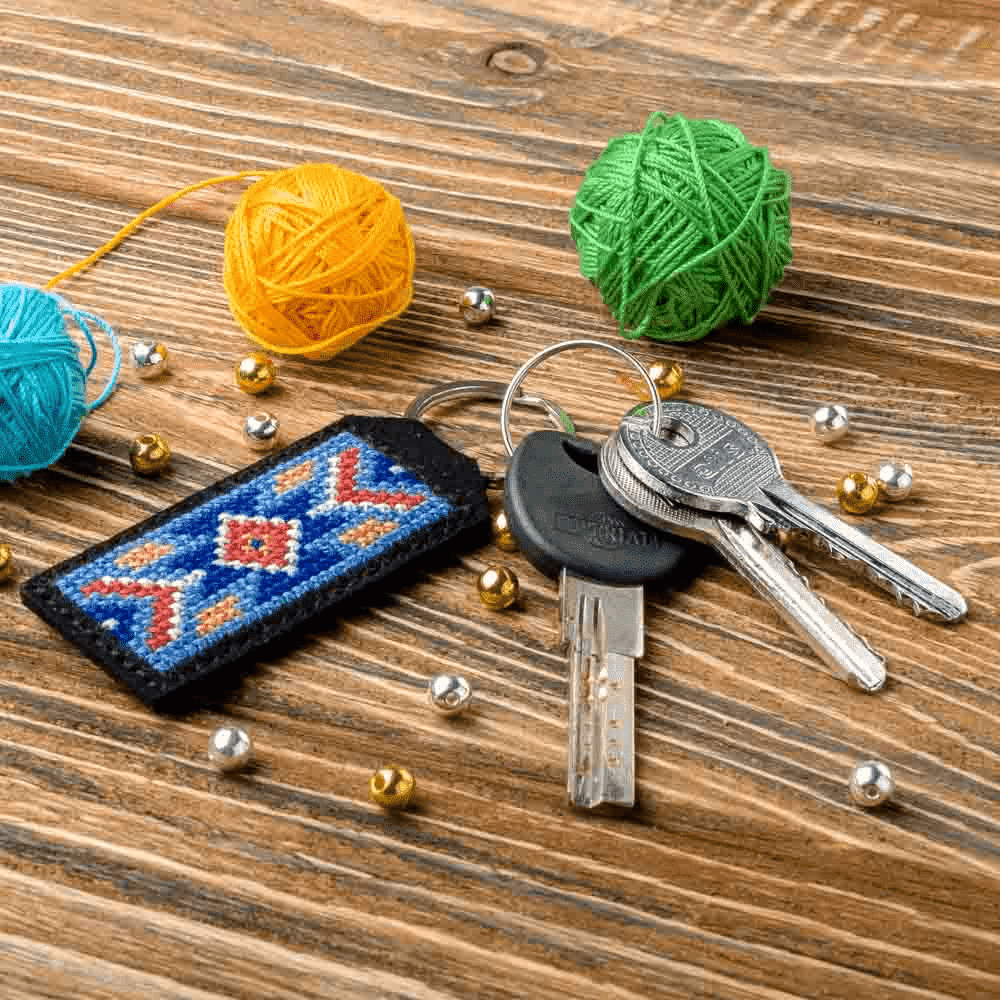 Key Chain Needlecraft Kit - Cross Stitch Kits on Leather