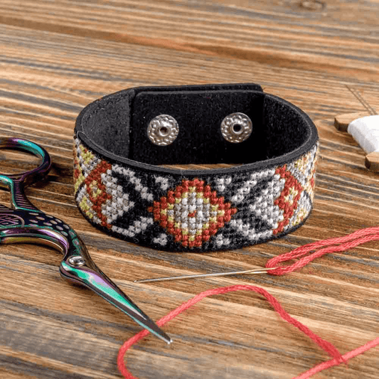 Bracelet Needlecraft Kit - Cross Stitch Kits on Leather