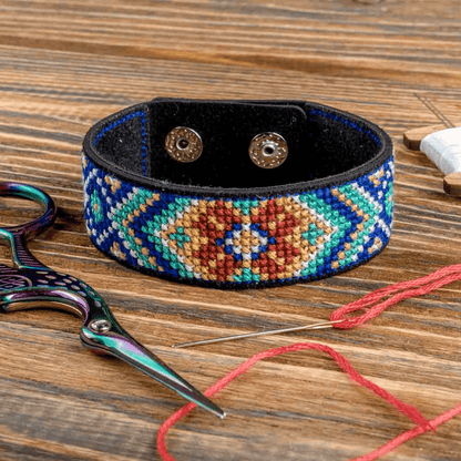 Bracelet Needlecraft Kit - Cross Stitch Kits on Leather