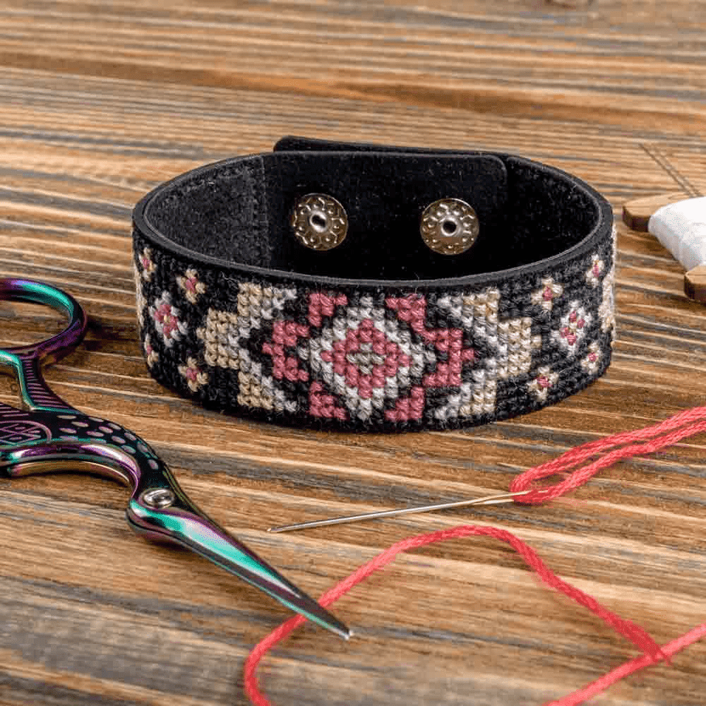 Bracelet Needlecraft Kit - Cross Stitch Kits on Leather