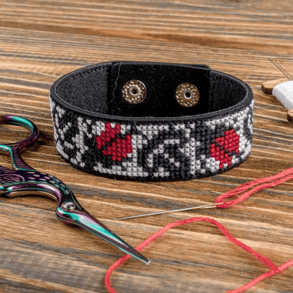 Bracelet Needlecraft Kit - Cross Stitch Kits on Leather