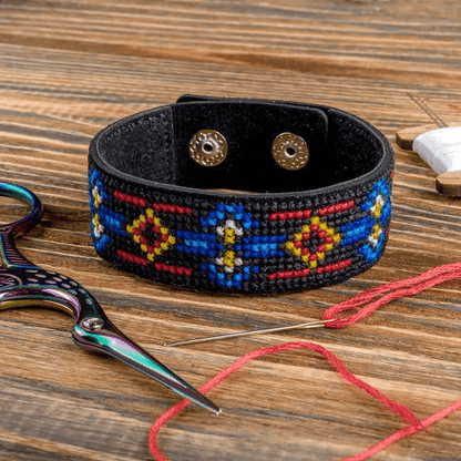 Bracelet Needlecraft Kit - Cross Stitch Kits on Leather