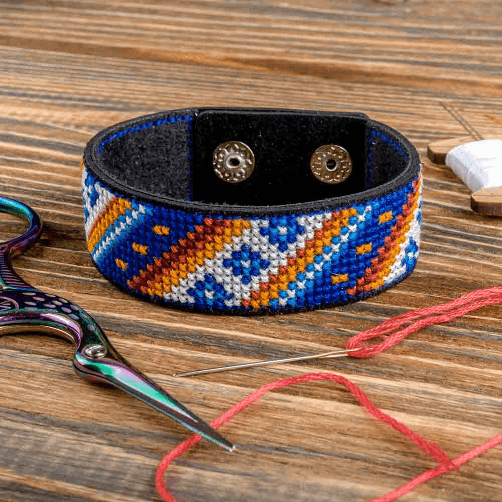 Bracelet Needlecraft Kit - Cross Stitch Kits on Leather