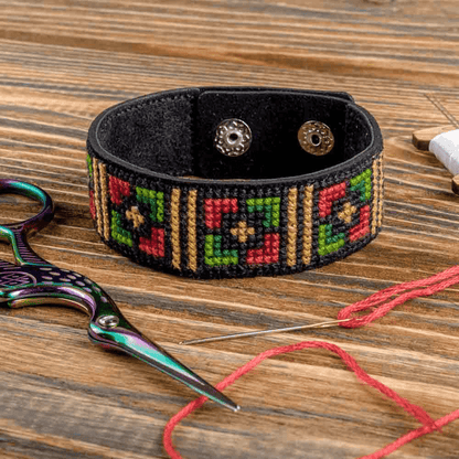 Bracelet Needlecraft Kit - Cross Stitch Kits on Leather