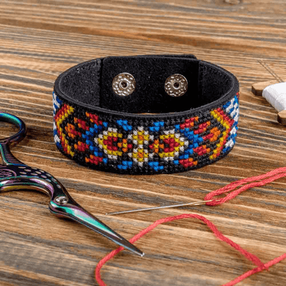 Bracelet Needlecraft Kit - Cross Stitch Kits on Leather