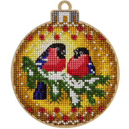 Cross Stitch Kit with Beads on Wood - Toys Needlecraft on Wood