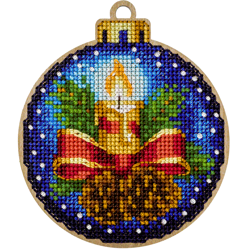 Cross Stitch Kit with Beads on Wood - Toys Needlecraft on Wood