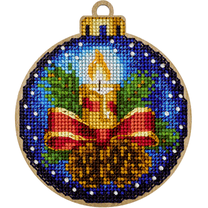 Cross Stitch Kit with Beads on Wood - Toys Needlecraft on Wood