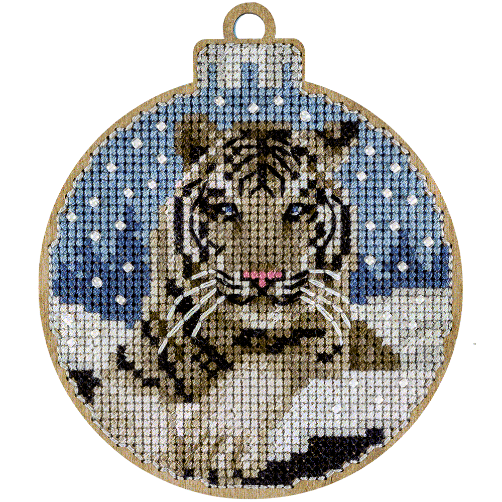 Cross Stitch Kit with Beads on Wood - Toys Needlecraft on Wood