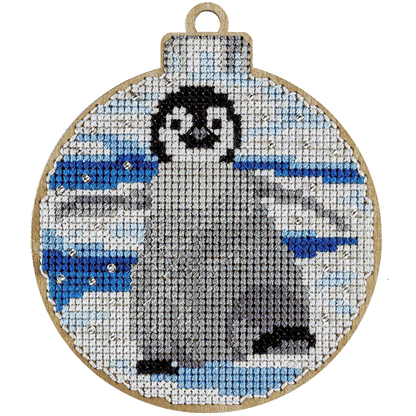 Cross Stitch Kit with Beads on Wood