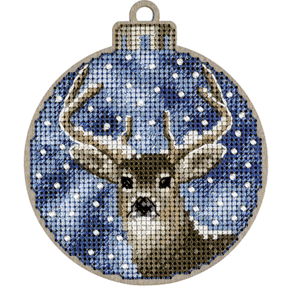 Cross Stitch Kit with Beads on Wood