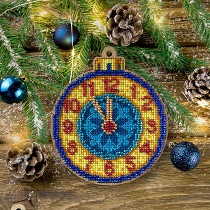 Cross Stitch Kit with Beads on Wood