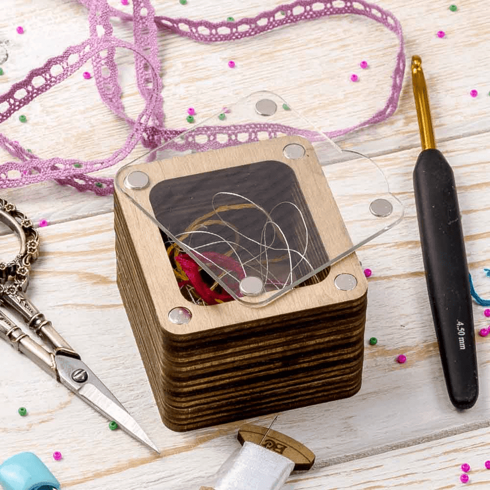 Wooden Storage Box for Handcrafts