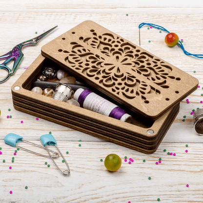Wooden Storage Box for Handcrafts