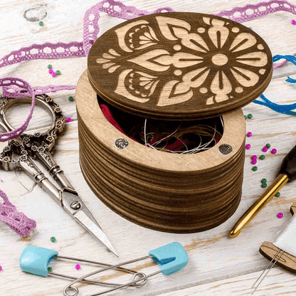 Wooden Storage Box for Handcrafts