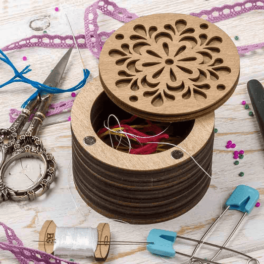 Wooden Storage Box for Handcrafts