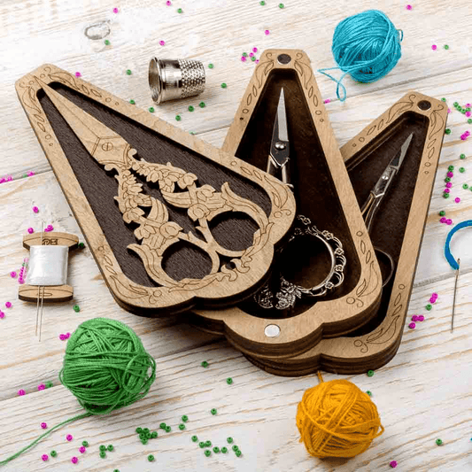 Scissor Case - Wooden Scissor Case, Storage Box for Scissors