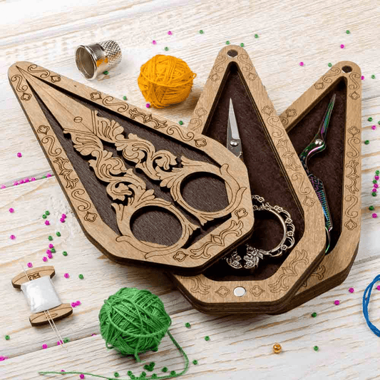 Scissor Case - Wooden Scissor Case, Storage Box for Scissors